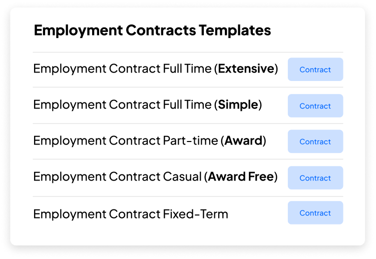 Employment Contract Sample list