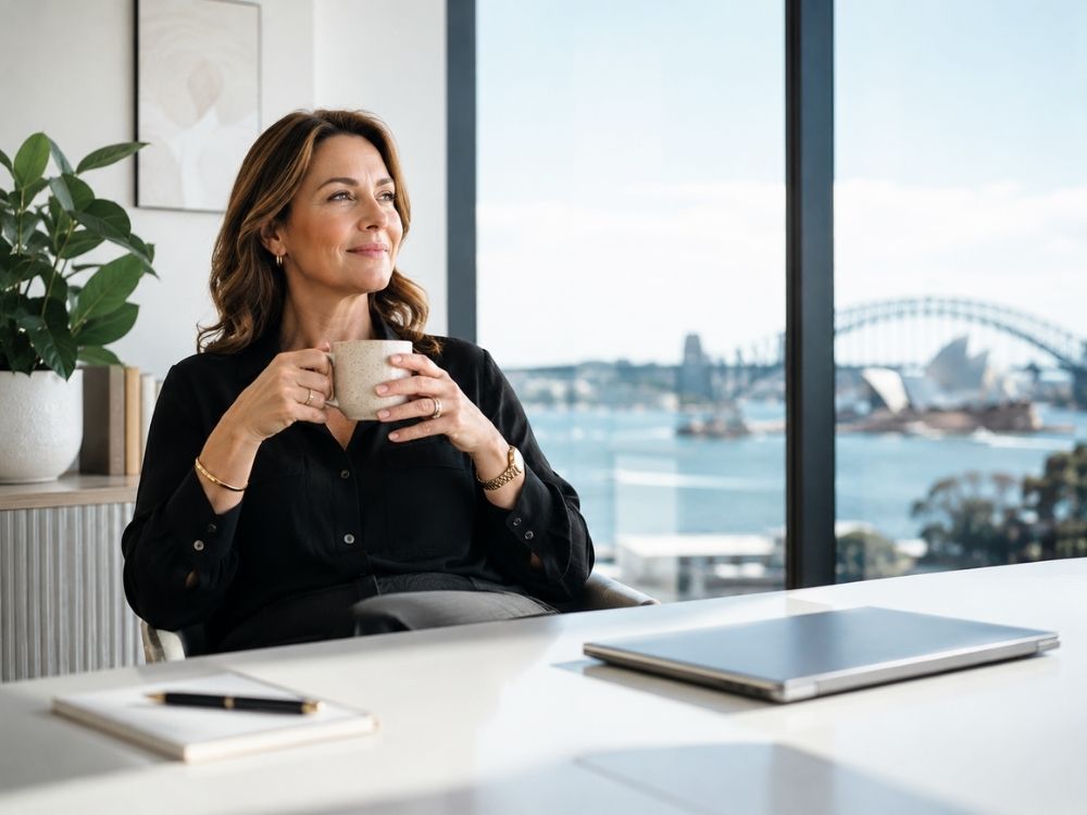 Professional HR manager in Sydney experiencing peace of mind with HR Command’s notification and reminder automation.
